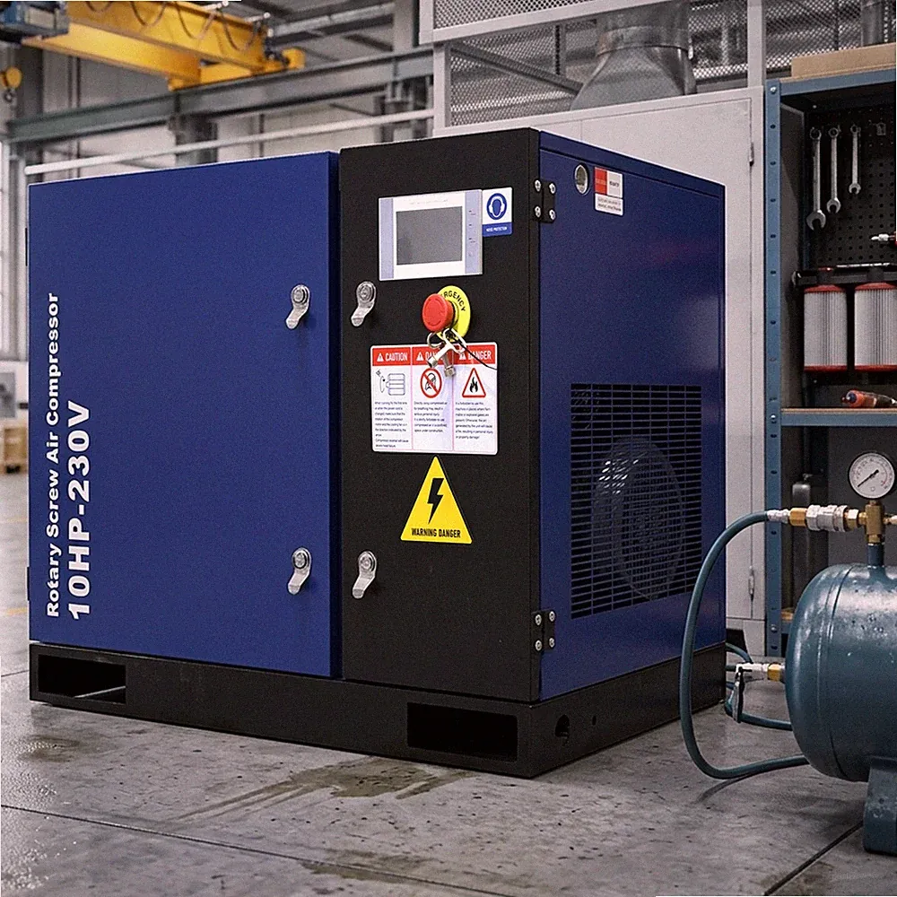 10HP Rotary Screw Air Compressor 34CFM 125PSI 230V 3PHASE 60HZ Fixed Speed