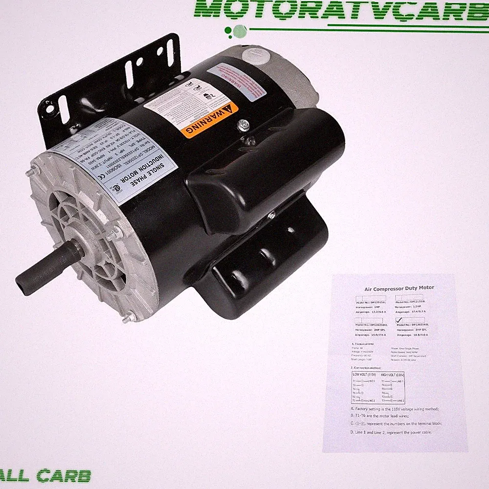 3HP 1Phase SPL Air Compressor Electric Motor 115/230v 3450RPM 56Frame 5/8"Shaft