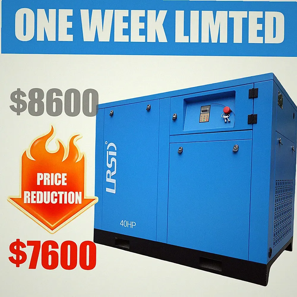 40HP Rotary Screw Air Compressor 3Phase 185-100CFM 230 208 220V 145PSI-120PSI