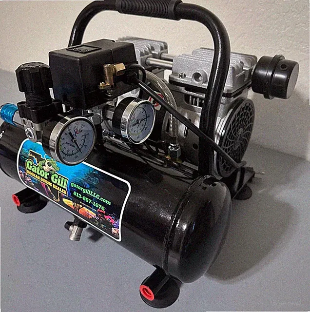 Hookah diving compressor "Reef Cutter" 5.2cfms w 75' hose & Reg 120 volt