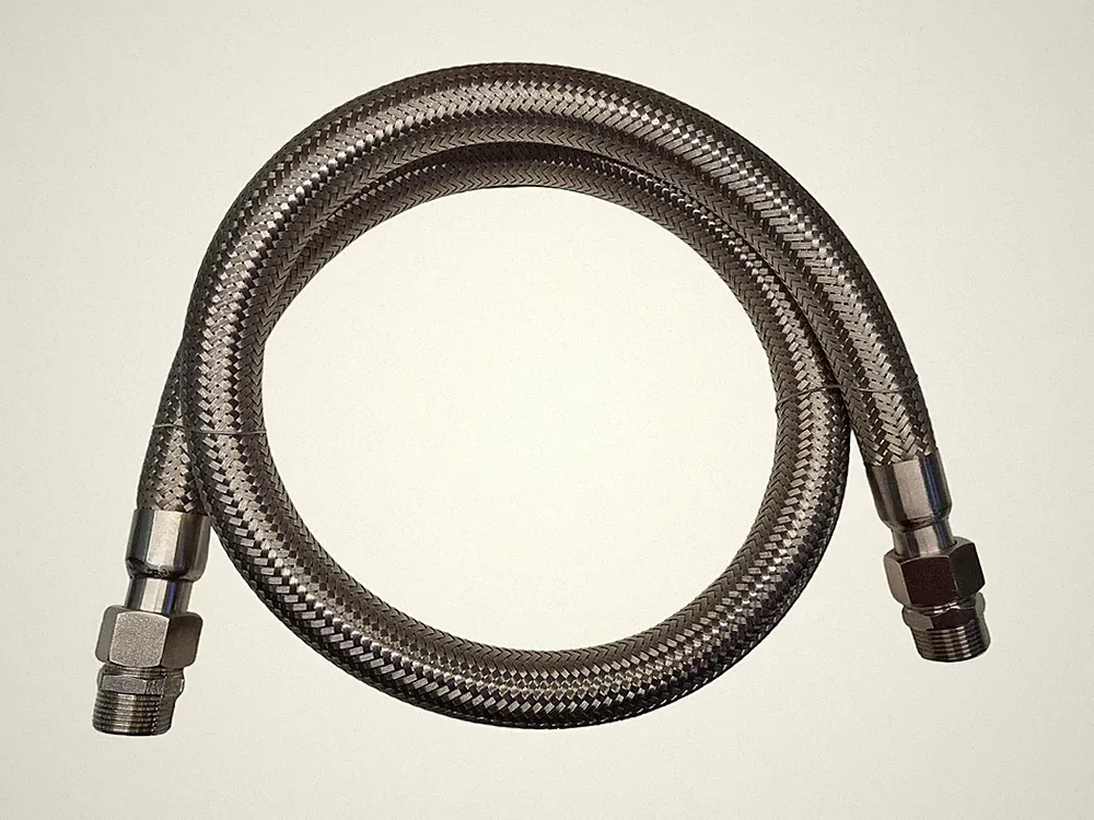 Industrial Grade Compressor Jumper Hose, 3/4" NPT Male x 48" Length, 750°F&