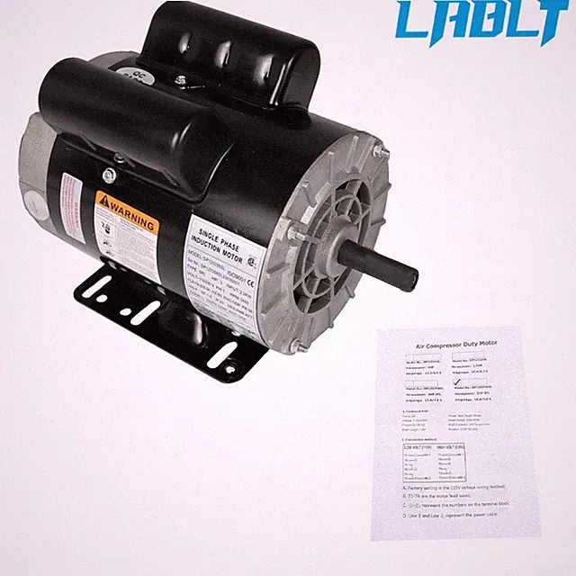 LABLT 3HP SPL Air Compressor Electric Motor 3450RPM 56Frame 1Phase 115/230v 5/8"