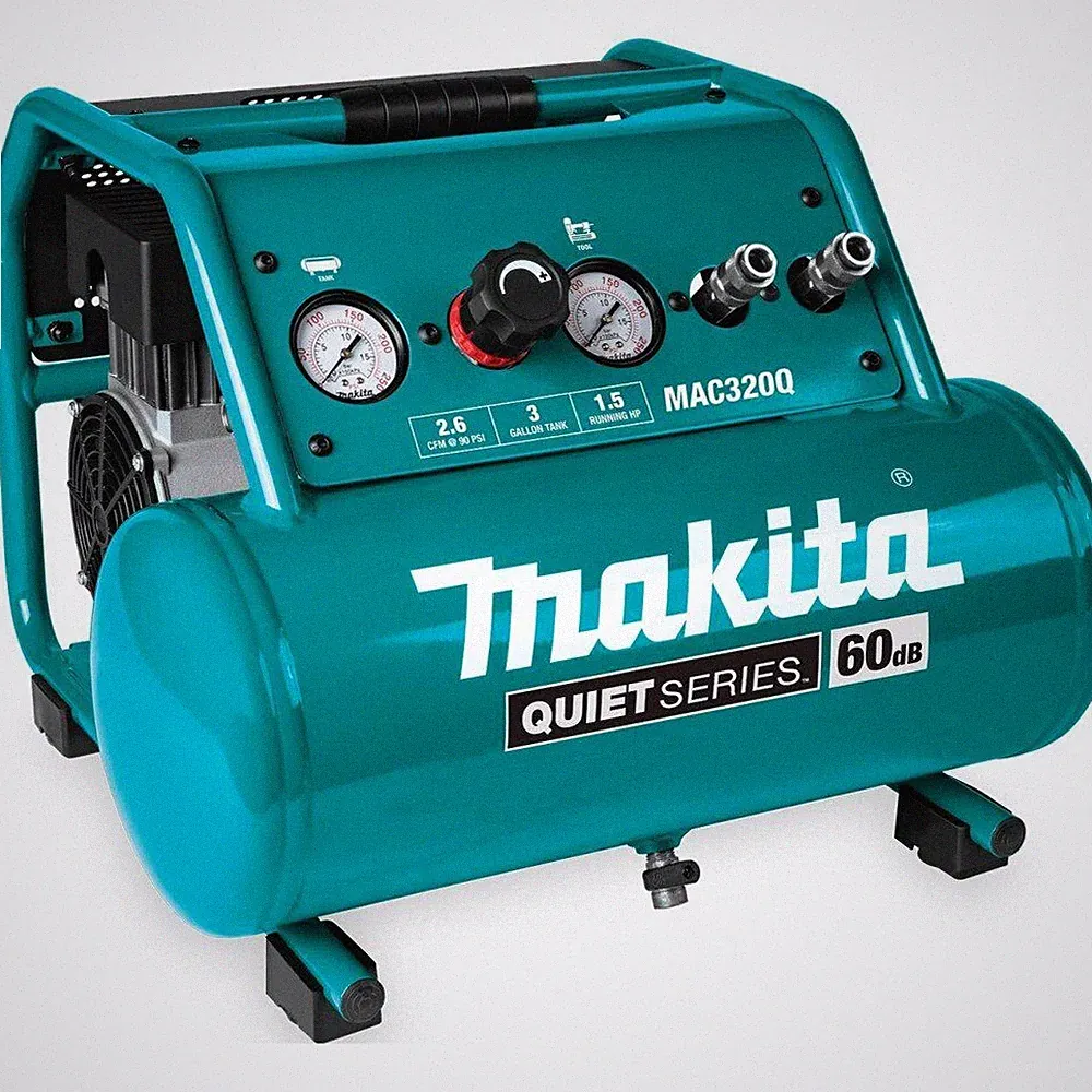 Makita Quiet Series 1-1/2 Hp 3 Gallon Oil-Free Electric Air Compressor