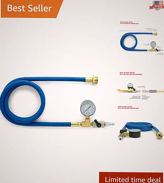 Portable 60-inch Water Blowout Adapter with Integrated Gauge for Winterizing